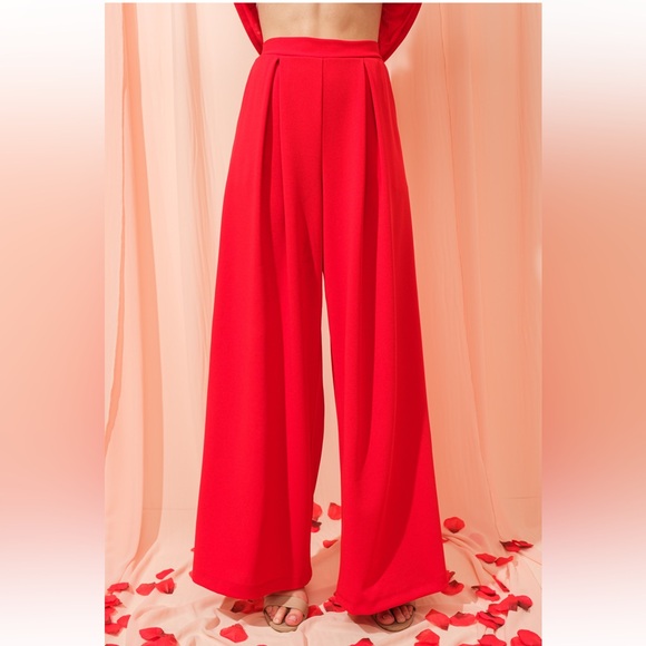 10 Solid Ruffled Cami Top & Wide Pants Set - Picture 4 of 4